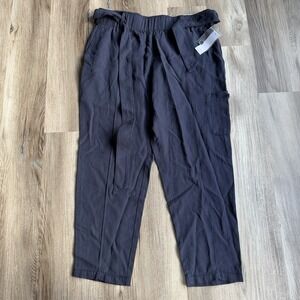 NWT Liz Claiborne Classic Crop Pants Womens L Navy Blue Lyocell Cargo Lagenlook